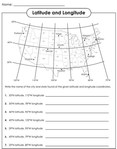 Longitude latitude worksheet 4th grade. Longitude and Latitude Worksheets | Le Site Du Collège De ...