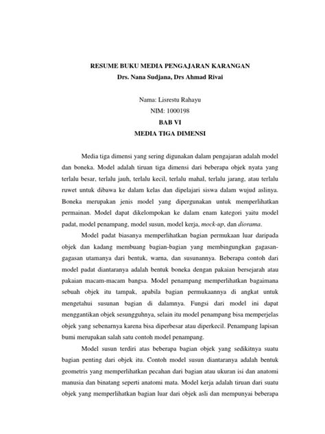 Ringkasan mulanya berawal dari karangan. RESUME BUKU MEDIA PENGAJARAN KARANGAN Drs. Nana Sudjana, Drs Ahmad Rivai