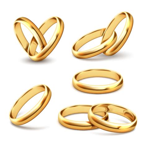 Shining Gold Ring Vector Set 03 Free Download