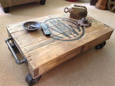 5 out of 5 stars. Industrial Railroad Coffee Table Cart with 5 metal swivel ...