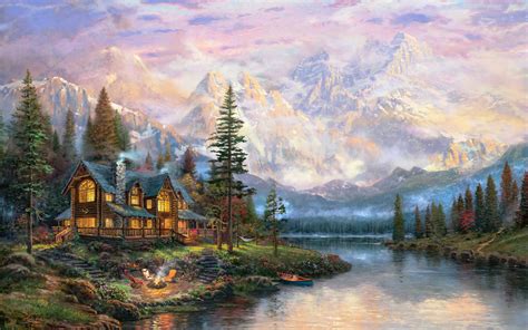 Mountain Cabin Paintings