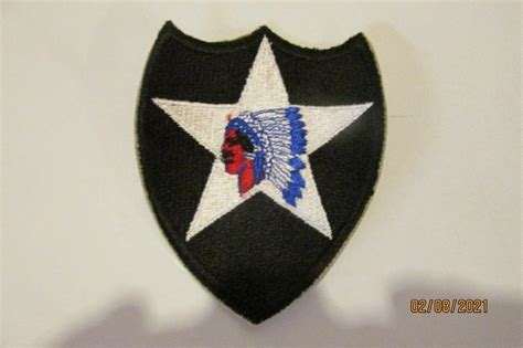 Original Us Army Wwii 2nd Infantry Division Shoulder Patch Worn