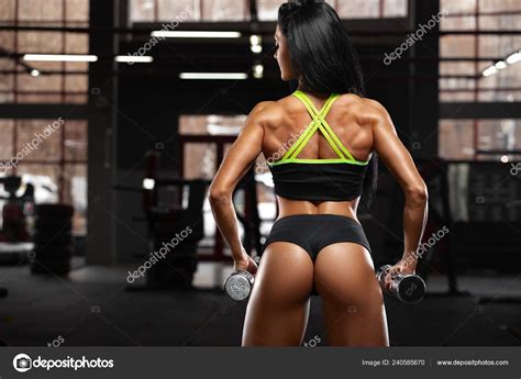 Fitness Sexy Woman Working Out Gym Sexy Beautiful Butt Thong Stock Photo By Nikolas Jkd