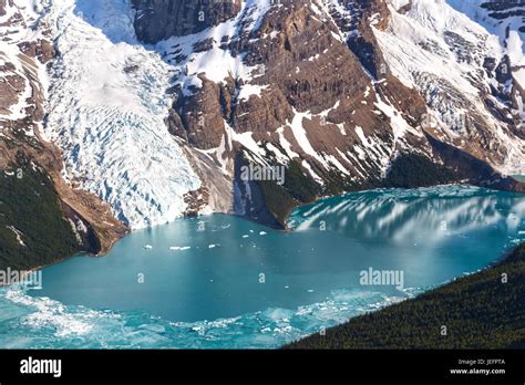 Telephoto Of Berg Lake And Glacier In Mount Robson Provincial Park
