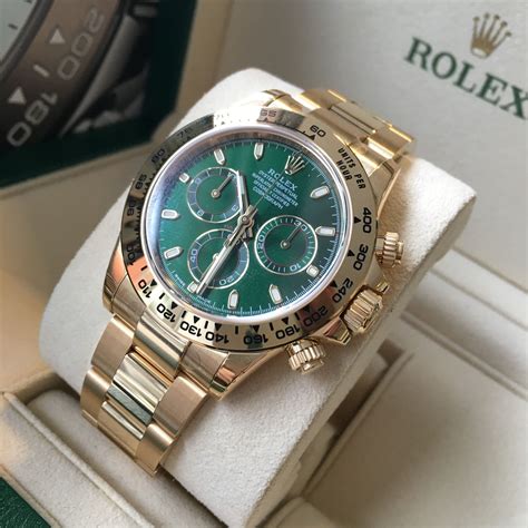 Rolex Daytona Yellow Gold Green Dial 116508 Global Watch Shop Rolex
