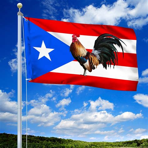 Rooster Puerto Rican Grommet Flag Qnk1029gf Flagwix