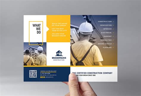 Construction Company Flyer Template In Psd Ai And Vector Brandpacks