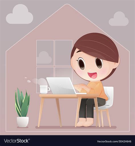 Work From Home Royalty Free Vector Image Vectorstock