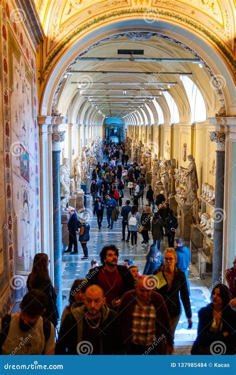 Corridor Of Museum Chiaramonti With Marble Busts Sculptures Classical