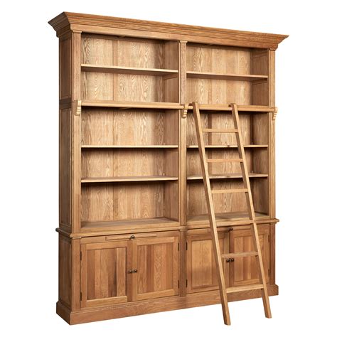 Oak Bookcase With Ladder Lyon