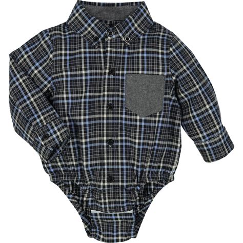 Newborn Baby Boy Grey Flannel Check Shirt