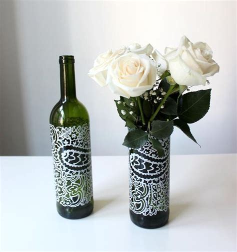 Wine Bottle Vase Diy 63 Wine Bottle Flowers Diy Upcycled Wine