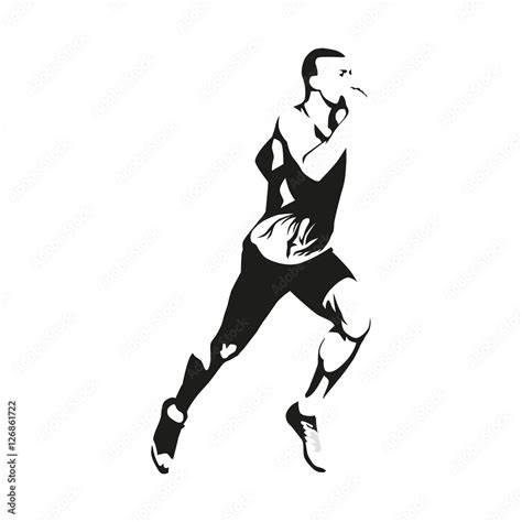 running man vector isolated illustration sport athlete run stock vector adobe stock