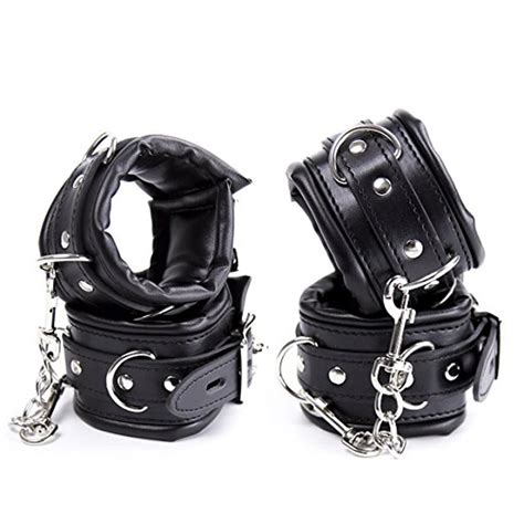 Leather Padded Wrist Cuffs Ankle Cuffs Restraints Bdsm Bondagesex