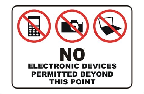 No Electronic Devices Sign