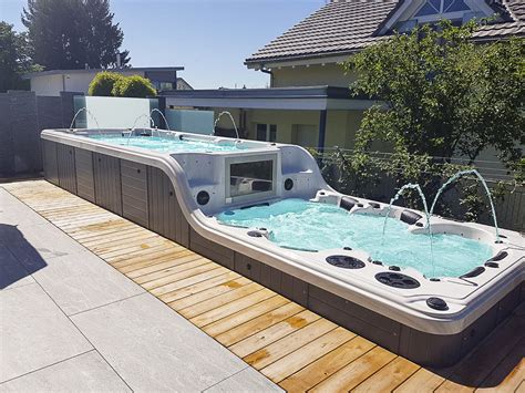 armstark swim spa luxema luxusschwimmbäder pool im garten whirlpool pavillon
