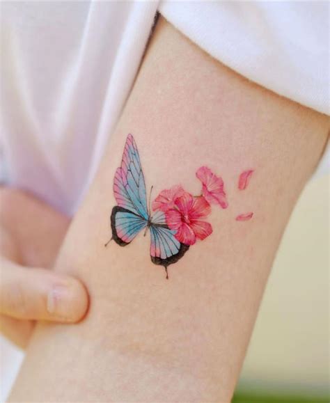 Life In The Flowers Fresh And Elegant Female Butterfly Tattoo Design