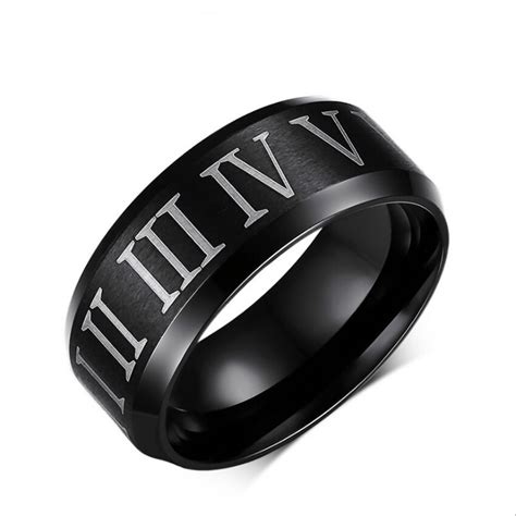 Hot Sale Simple High Quality Titanium Steel Men Rings 8mm Wide Surface