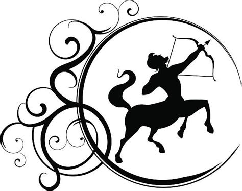 Sagittarius Symbols Silhouettes Illustrations Royalty Free Vector