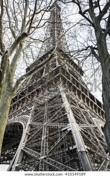 Eiffel Tower Between Trees Stock Photo 410149189 Shutterstock