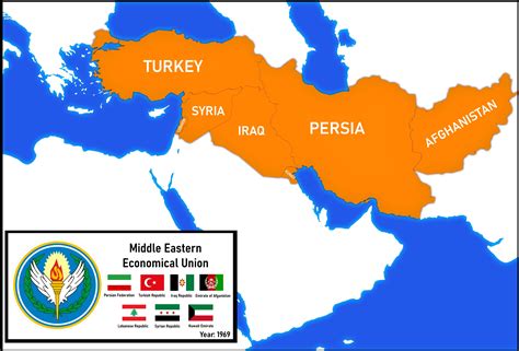 Map Of The Middle Eastern Economic Union 1969 Rimaginarymaps