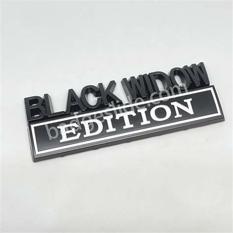 2 Pcs Black Widow Edition Emblem Fender Badge Badgeslide