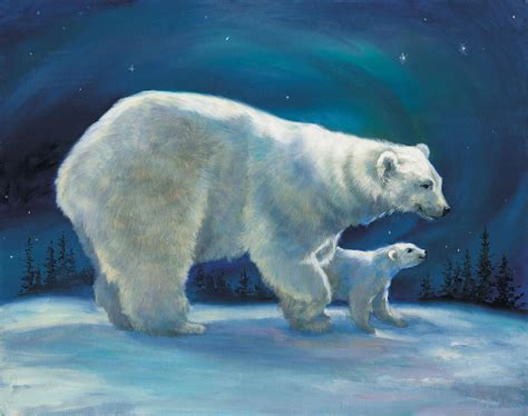 Polar Bear And Cub Painting By Laurie Snow Hein
