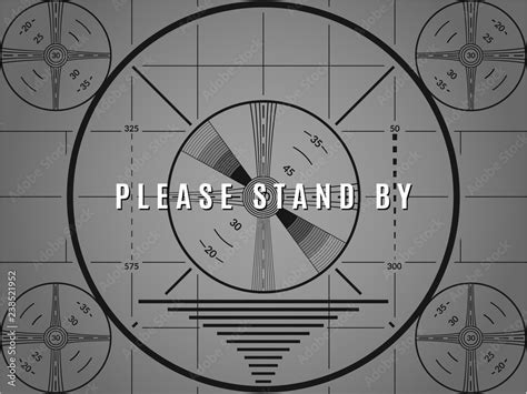 Vintage Tv Test Screen Please Stand By Television Calibration Pattern