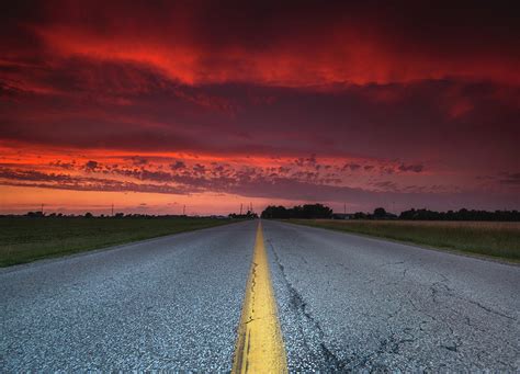 Yellow Line Sunset Photograph By Cale Best Fine Art America