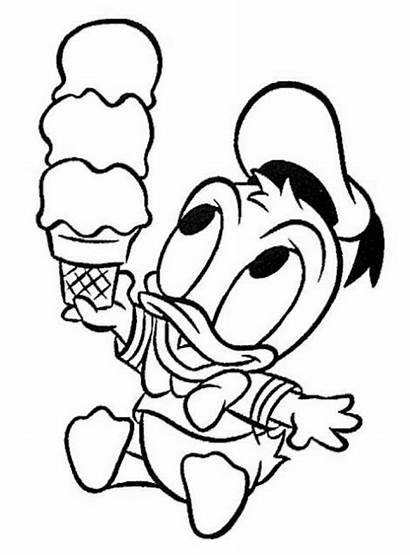 Coloring Pages Duck Donald Duckling Disney Clipart