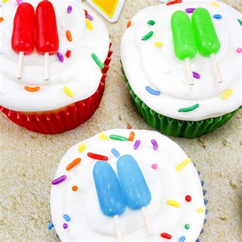 Beach Themed Party Mini Popsicle Cupcakes Summer Cupcake Recipe