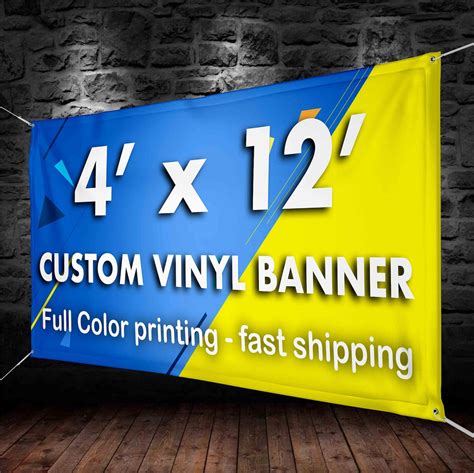 4x12 Custom Banners Vinyl Banner Printing 13oz Full Etsy