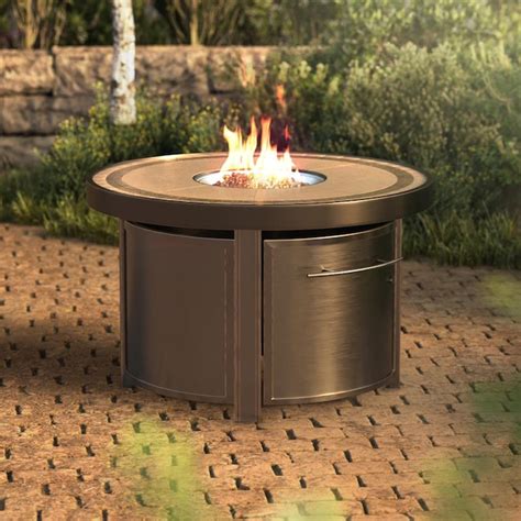 Creative Outdoor Solutions 44 In W 55000 Btu Brown Tabletop Aluminum Propane Gas Fire Table In
