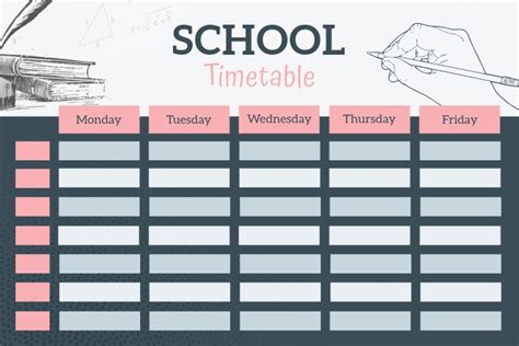 Modern Geometric Landscape School Timetable Template Postermywall