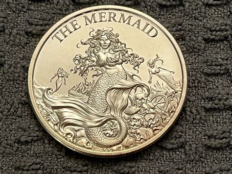 The Mermaid Cryptid Series Intaglio Mint One Ounce 999 Fine Silver Art