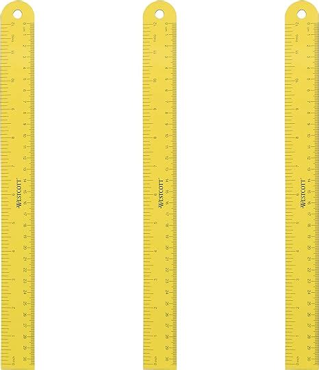 Westcott ‎16264 Magnetic Flexible Rulers 12 Inch Yellow 3 Pack
