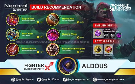 Strongest Build Aldous 2021 Mobile Legends Moba Games