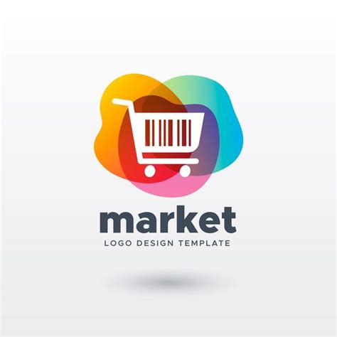 A Colorful Logo With A Shopping Cart On It And The Word Market Written