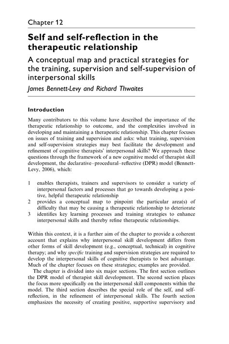 Find our here how you can articulate and format an exceptional reflection paper. (PDF) Self and self-reflection in the therapeutic ...