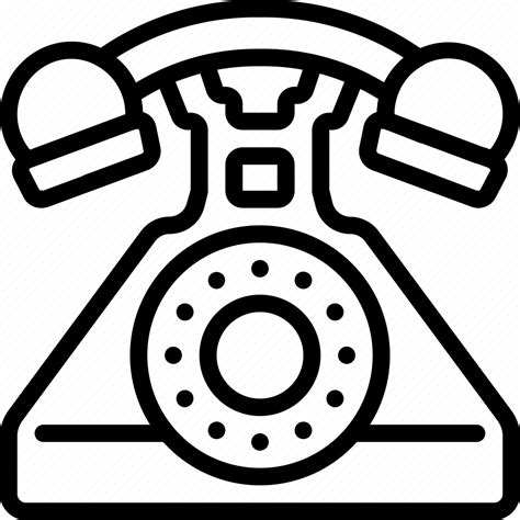 Outline Phone Retro Tech Telephone Icon Download On Iconfinder