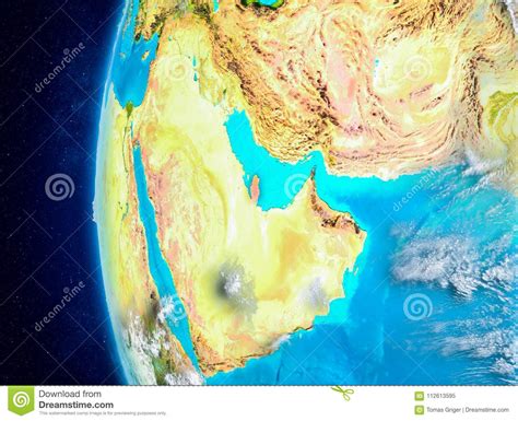 Qatar On Earth From Space Stock Image Image Of Political 112613595