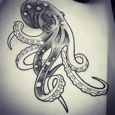 Cunning Dotwork Octopus Tattoo Design Tattooimagesbiz Life Tattoos