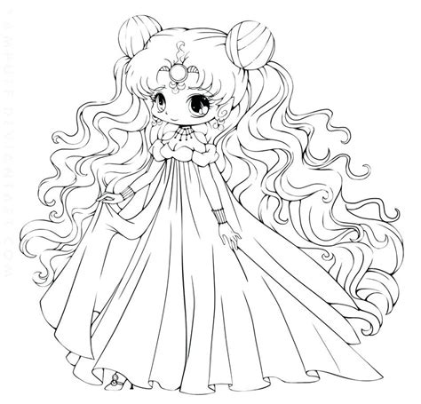 Anime Chibi Princess Coloring Pages Sketch Coloring Page