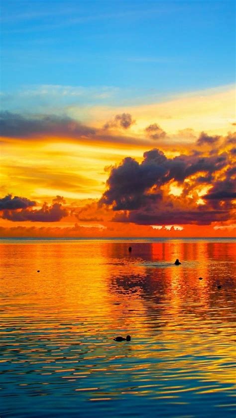 Sunset Over Guam Pacific Ocean Beautiful Sunrise Beautiful Sunset