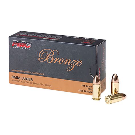 Pmc Ammunition Inc Bronze 9mm Luger Handgun Ammo Brownells