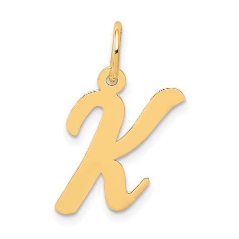 Icecarats 14k Yellow Gold Medium Script Letter K Initial Monogram