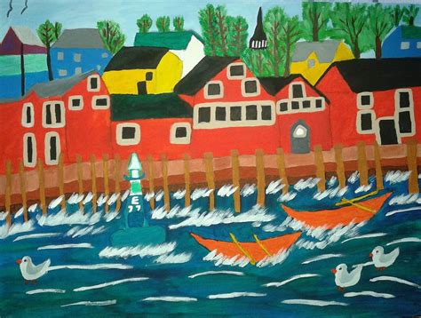 Lunenburg Nova Scotia Mary Lee Unique Paintings Art Paintings