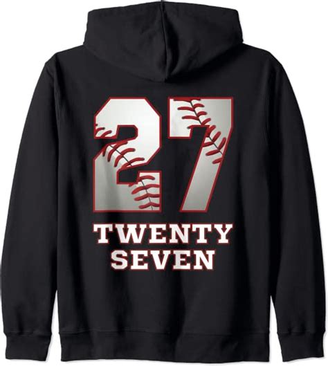 Baseball Number Player No 27 Jersey Zip Hoodie Clothing