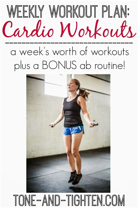 Finding the right workout routine, however, is tough. Weekly Workout Plan: Cardio Workouts at Home | Tone and ...