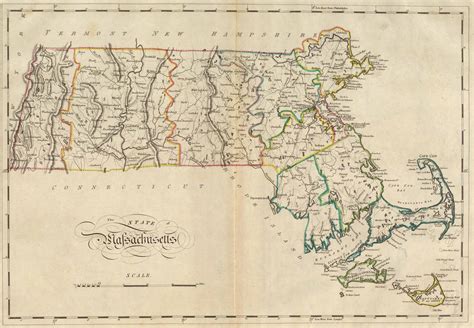 Laminated Map Large Detailed Old Administrative Map Of Massachusetts Images